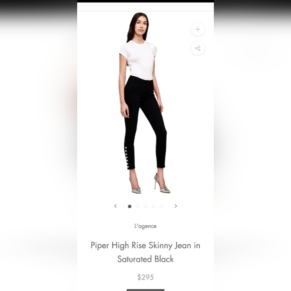 NWOT L'AGENCE Piper High Rise Skinny in Saturated Black Sz. 25 - Picture 8 of 9
